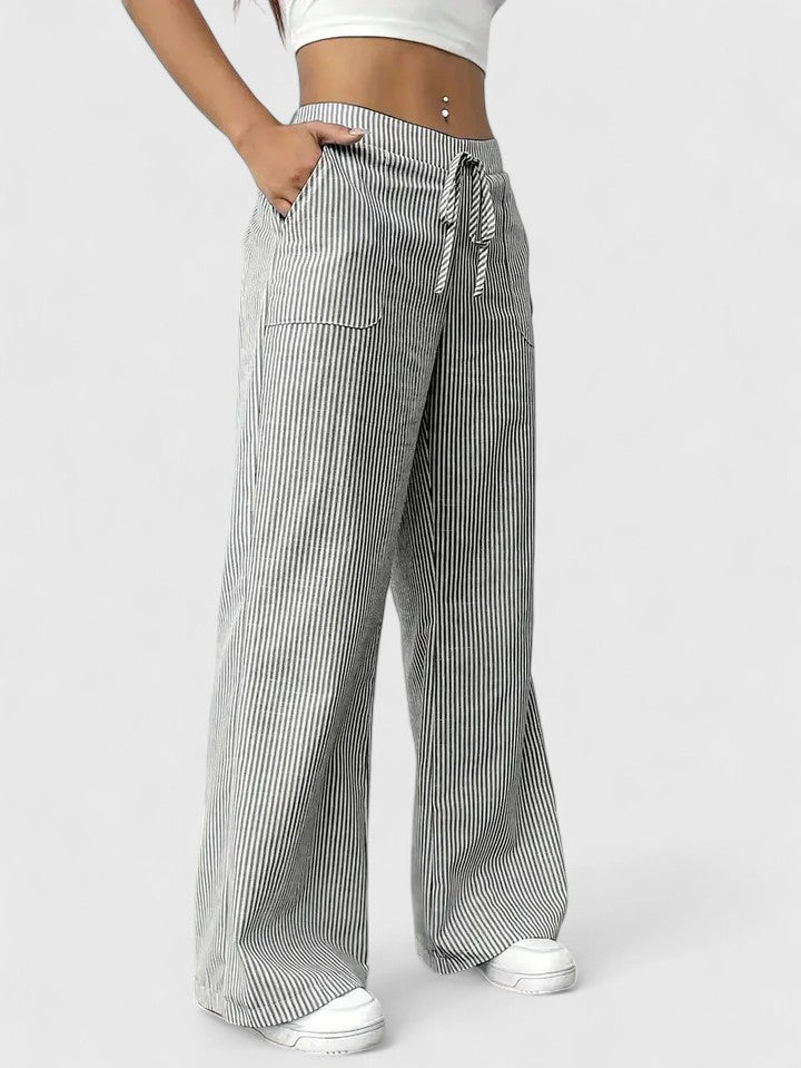 Dominique | Comfortable wide-leg pants with elegant details