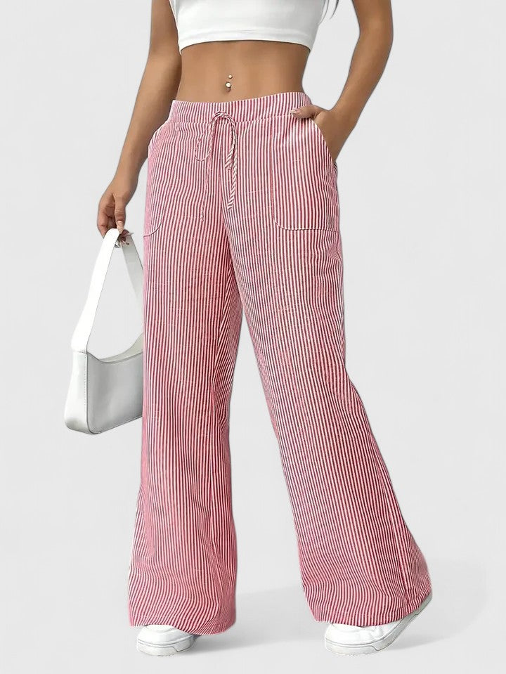Dominique | Comfortable wide-leg pants with elegant details