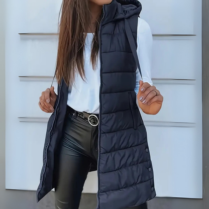 Rayelle™ | Chic Hooded Puffer Vest