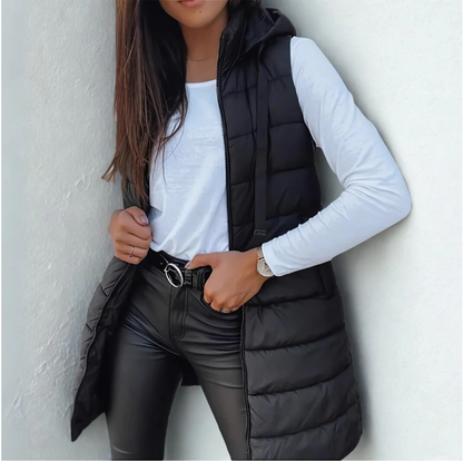 Rayelle™ | Chic Hooded Puffer Vest
