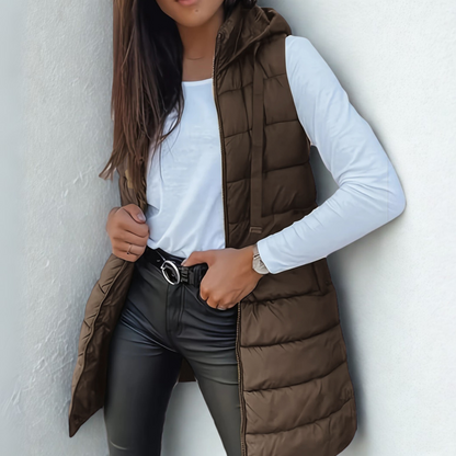 Rayelle™ | Chic Hooded Puffer Vest
