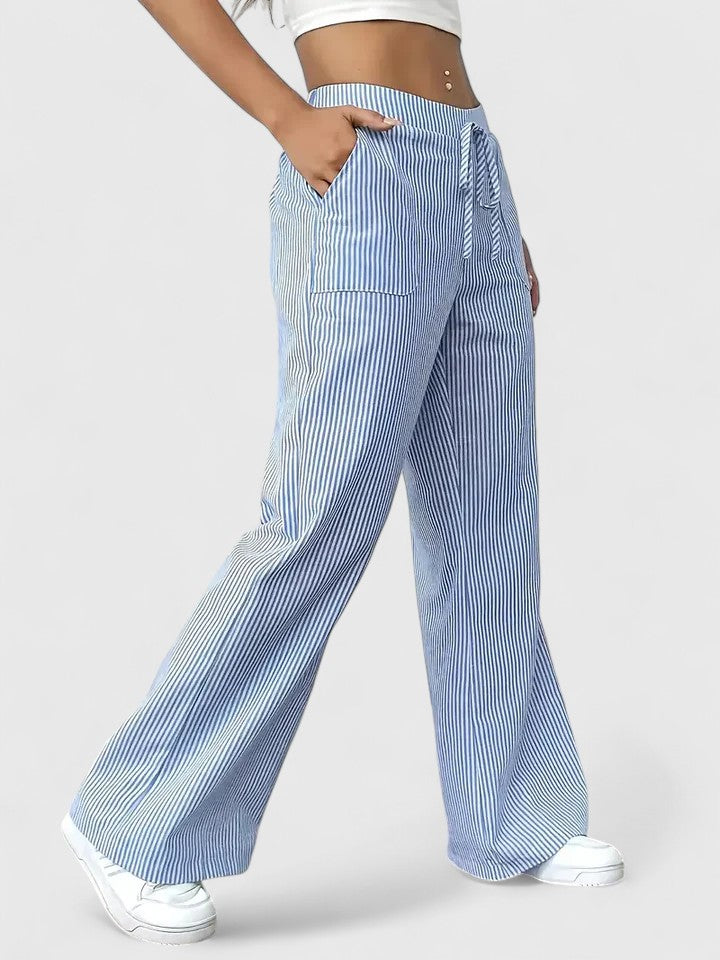 Dominique | Comfortable wide-leg pants with elegant details