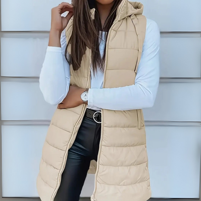 Rayelle™ | Chic Hooded Puffer Vest