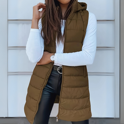 Rayelle™ | Chic Hooded Puffer Vest