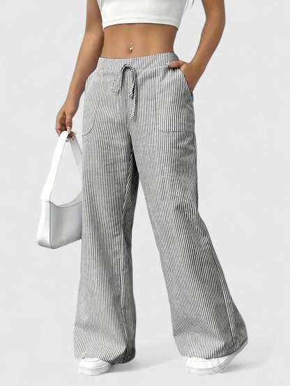 Dominique | Comfortable wide-leg pants with elegant details