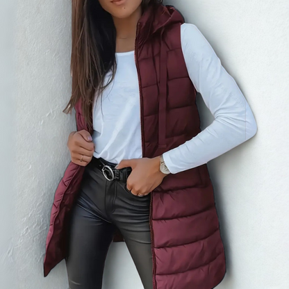 Rayelle™ | Chic Hooded Puffer Vest