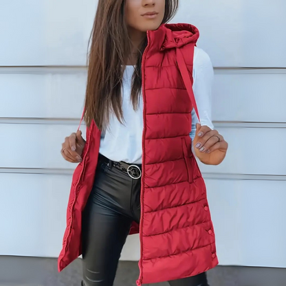Rayelle™ | Chic Hooded Puffer Vest