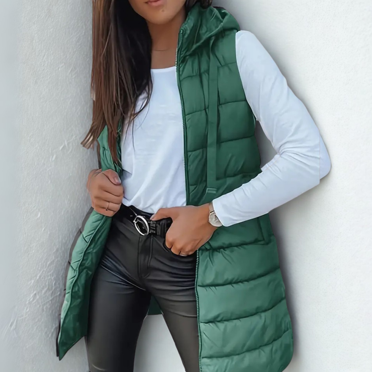Rayelle™ | Chic Hooded Puffer Vest
