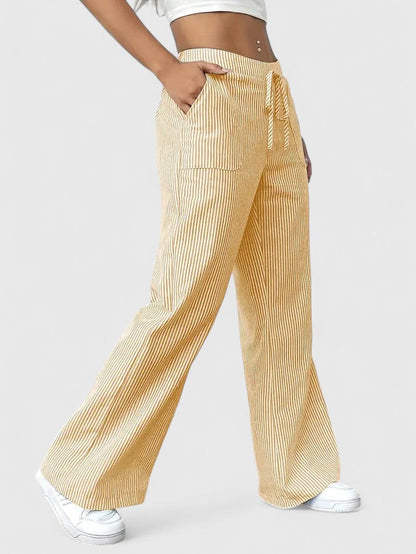 Dominique | Comfortable wide-leg pants with elegant details