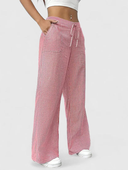 Dominique | Comfortable wide-leg pants with elegant details